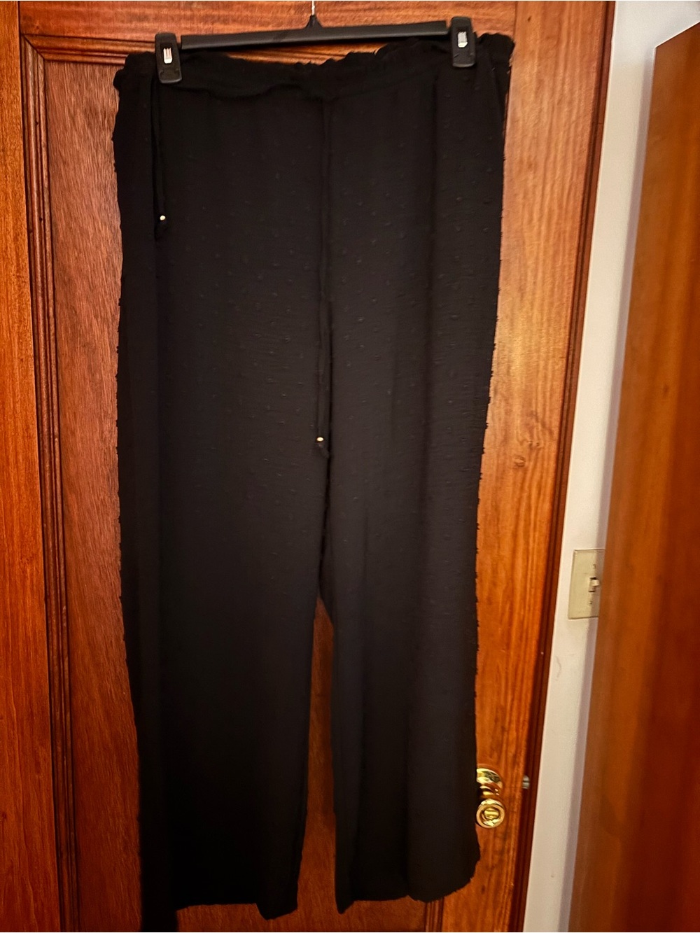 H&M Black PatternedWide-Leg Drawstring Pants